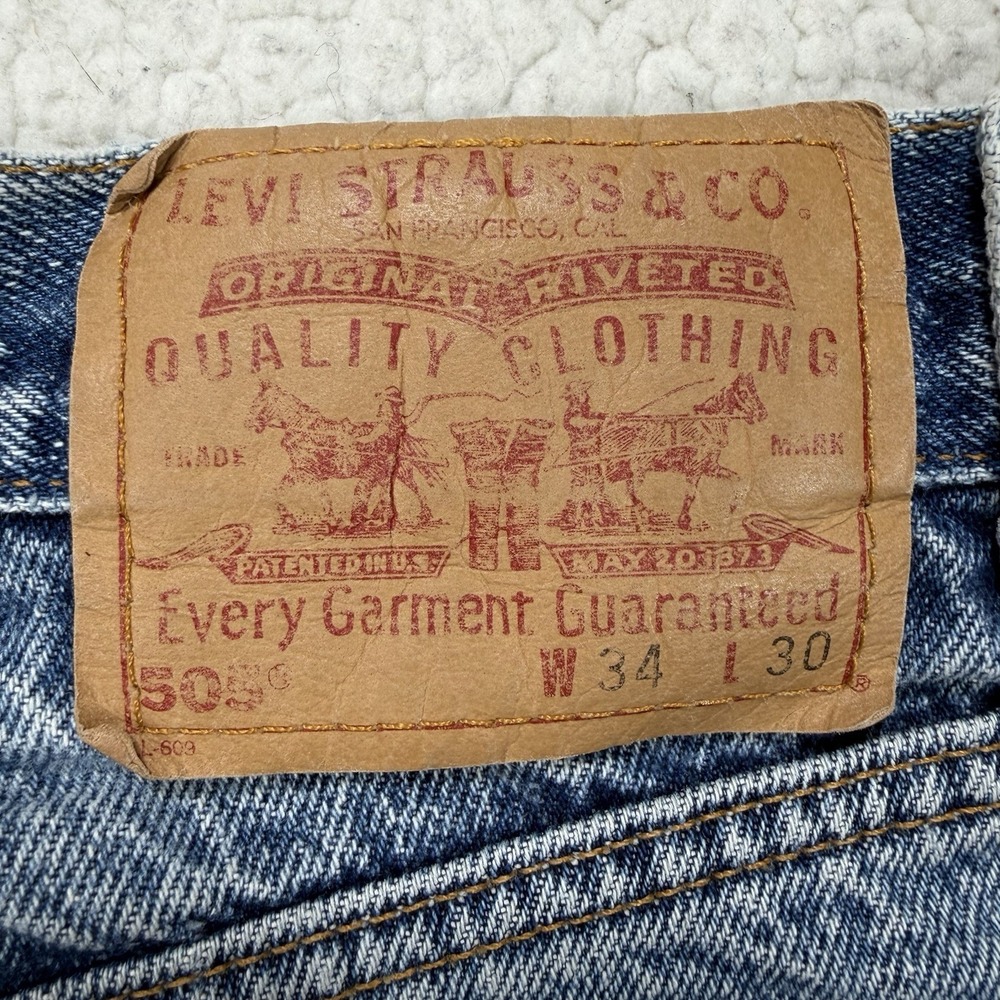 VTG Levis 505 Jeans Men's 34x30 (Actual 31x28) Y2K Grunge Streetwear - Picture 6 of 10